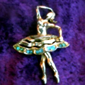 VTG BALLERINA FUN BROOCH unmarked Coro